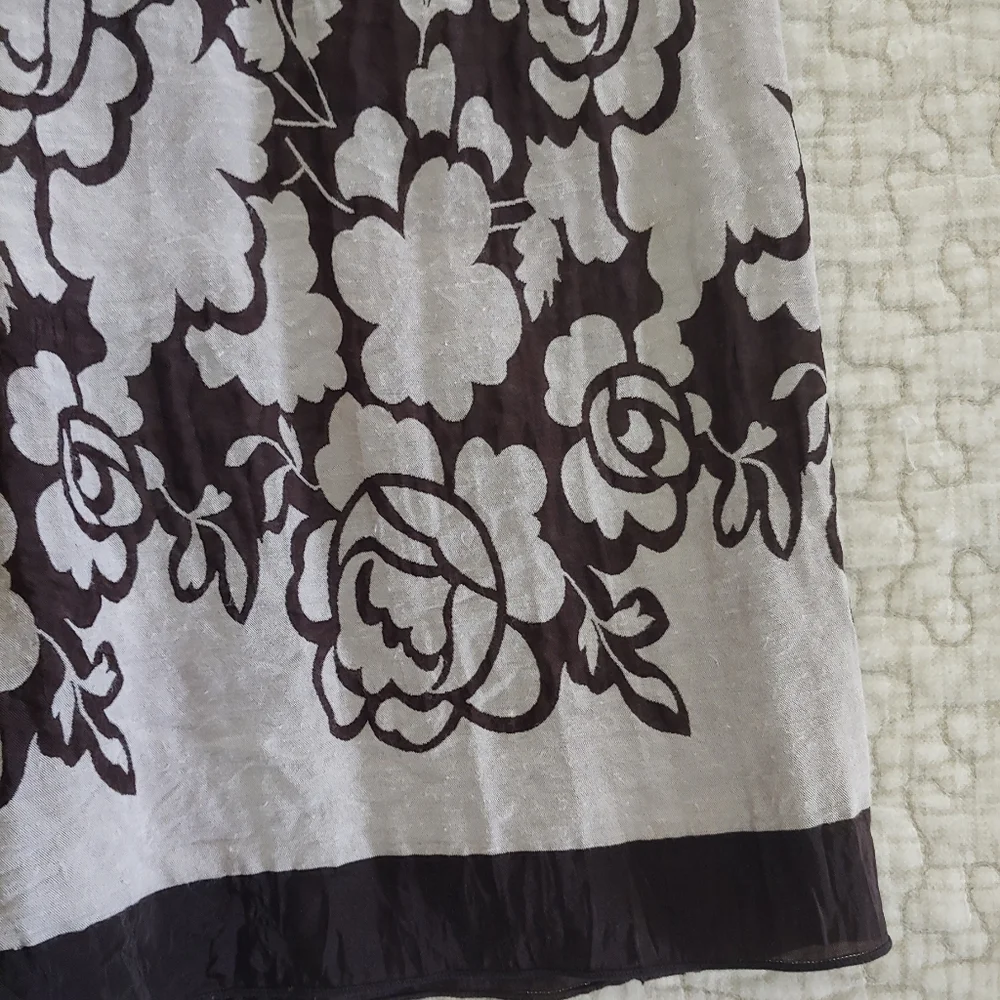 Talassio Floral Print Skirt, Women's Size M, Brown/Taupe